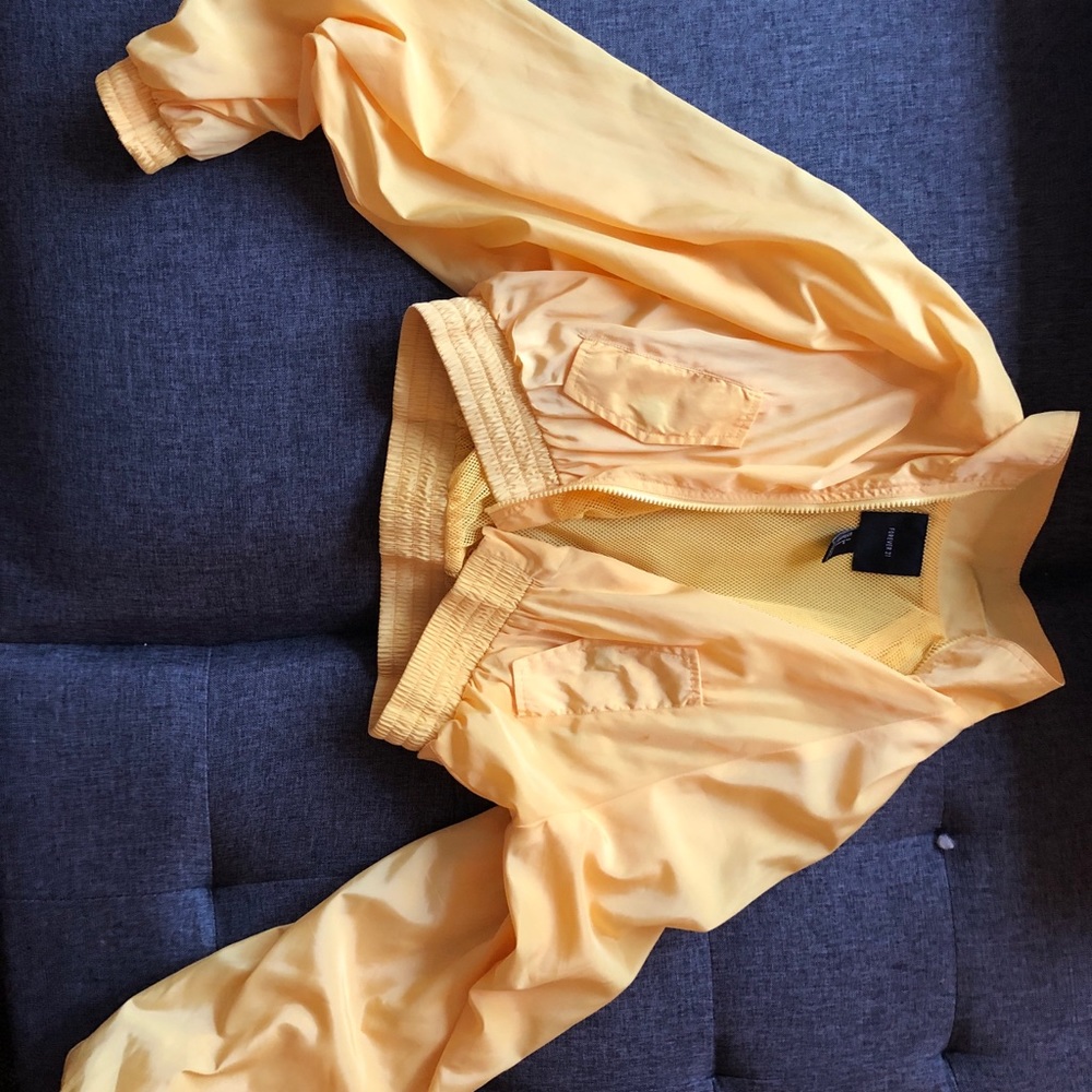 Yellow Cropped Windbreaker